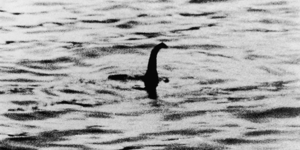 A view of the Loch Ness Monster, near Inverness, Scotland, April 19, 1934. The photograph, one of two pictures known as the ‘surgeon’s photographs,’ was allegedly taken by Colonel Robert Kenneth Wilson, though it was later exposed as a hoax by one of the participants, Chris Spurling, who, on his deathbed, revealed that the pictures were staged by himself, Marmaduke and Ian Wetherell, and Wilson. References to a monster in Loch Ness date back to St. Columba’s biography in 565 AD. More than 1,000 people claim to have seen ‘Nessie’ and the area is, consequently, a popular tourist attraction. Photo: Keystone/Getty Images