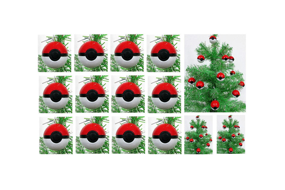 <p>If you want to catch a lot of Pokémons this holiday season, you’ll need to load up on Poké balls, so add this set of 12 mini red ornaments to your tree — and maybe you’ll find Pikachu waiting under it on Christmas morning. <strong><a rel="nofollow noopener" href="https://www.amazon.com/Pokemon-Piece-MINI-Christmas-Ornament/dp/B01L86OOAQ/ref=as_at/" target="_blank" data-ylk="slk:Buy here;elm:context_link;itc:0;sec:content-canvas" class="link ">Buy here</a></strong> </p>