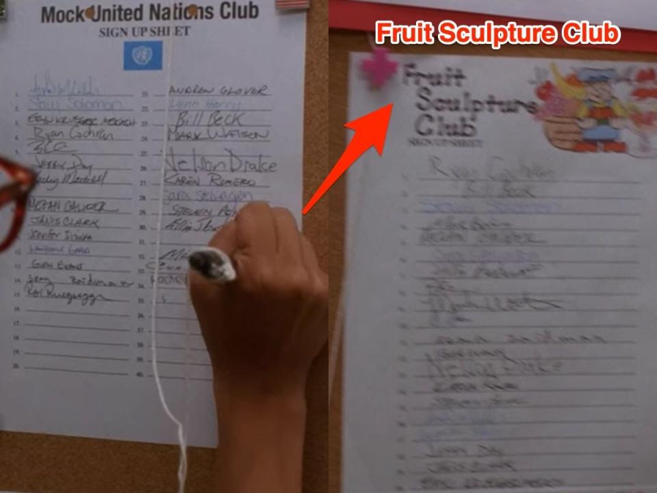 Fruit sculpture clubs on Glee.