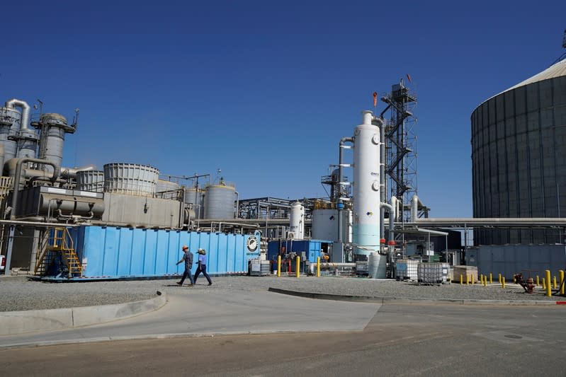 Calgren's renewable fuels facility is shown in Pixley, California
