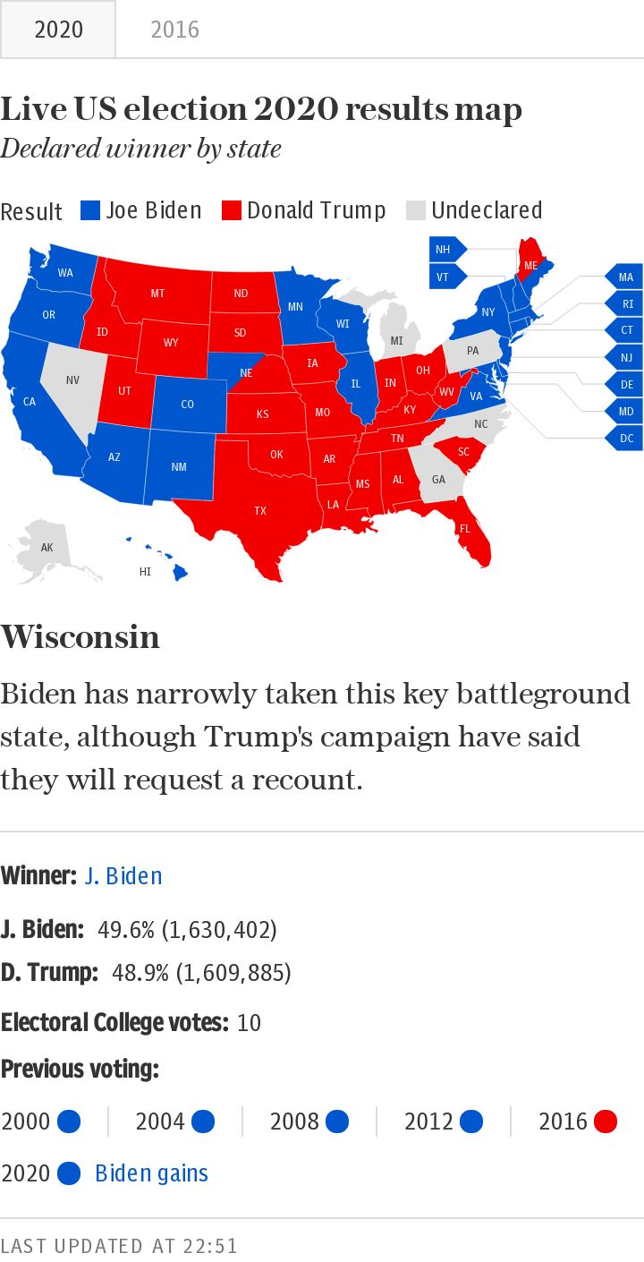 Geographical US election map