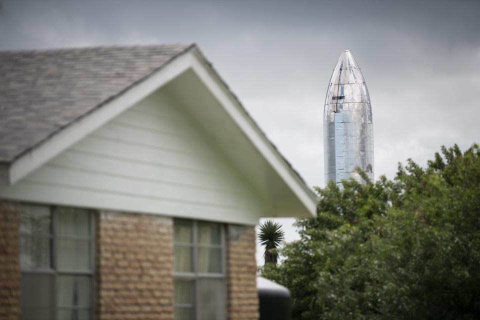 spacex starship mark mk 1 mk1 rocket ship prototype south texas boca chica village houses roof GettyImages 1171862419 EDIT3