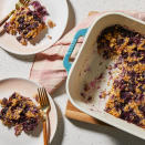 <p>This baked oatmeal recipe features lemon and cardamom with plenty of sweet and juicy blueberries. Baked oatmeal recipes like this one can be prepped on Monday for an easy grab-and-go breakfast for the rest of the workweek.</p> <p> <a href="https://www.eatingwell.com/recipe/8026653/blueberry-baked-oatmeal/" rel="nofollow noopener" target="_blank" data-ylk="slk:View Recipe;elm:context_link;itc:0;sec:content-canvas" class="link ">View Recipe</a></p>