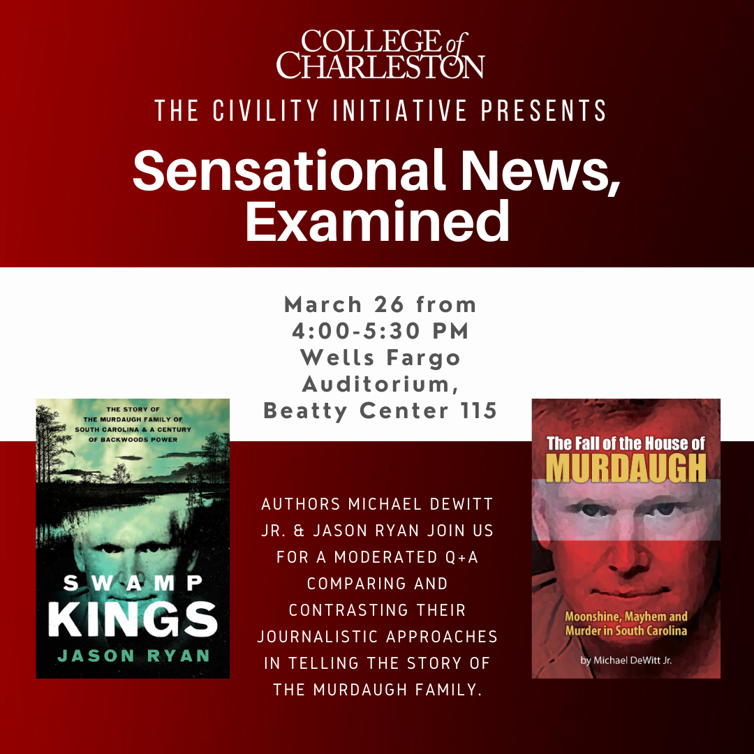 Author Jason Ryan is partnering with fellow author and Gannett/USA Today Network journalist Michael M. DeWitt Jr. to hold a roundtable discussion on the Murdaugh crime story at the College of Charleston on March 26.