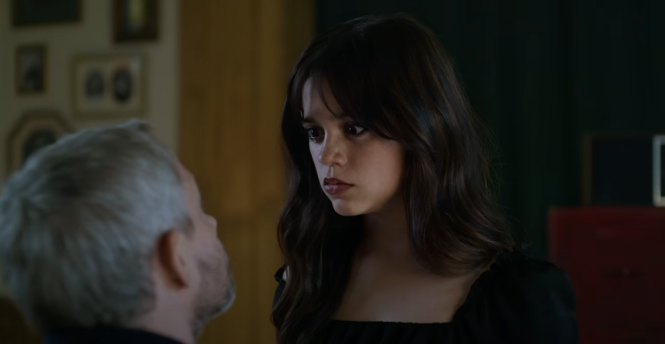 jenna's character looking angry at her teacher in the classroom