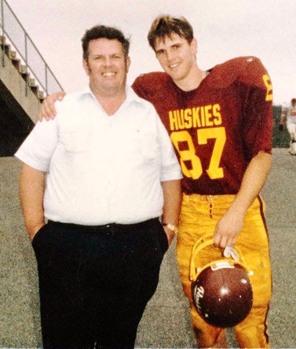 No matter how hard he worked or how many hours he volunteered with local service organizations, family always came first for Leroy Spoor. The 83-year-old passed away August 3 after an illness. He's pictured here with his oldest son, Lee, after a college football game at Bloomsburg.