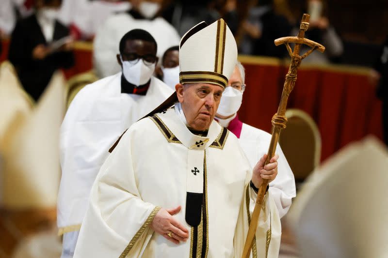 Pope Francis celebrates Mass for the Feast of Epiphany at the Vatican