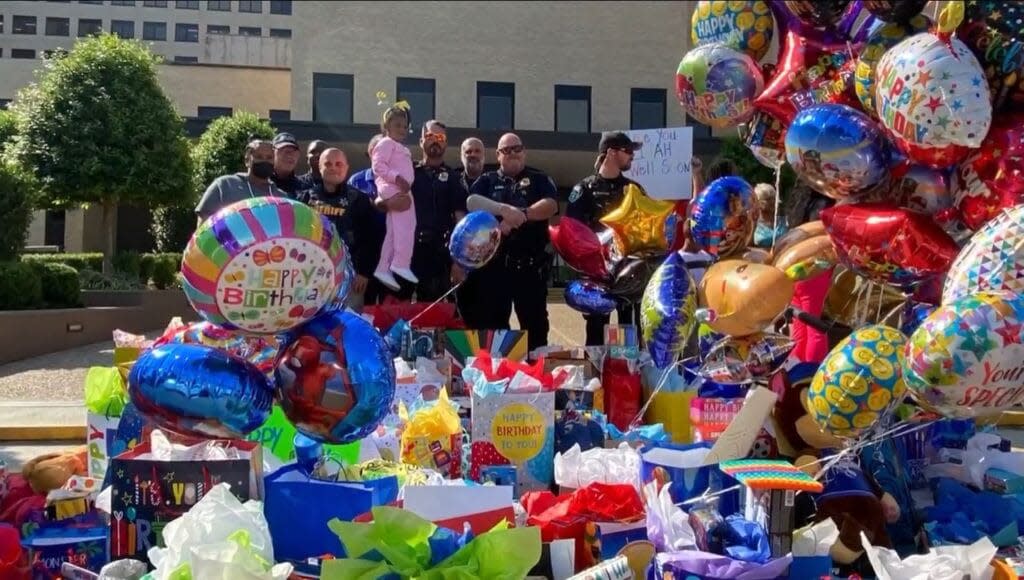 Drive thru birthday party for a boy, who survived after being thrown into the Cross Lake bridge by his mother on September 24. Source: Caddo Parish Sherriff’s Office