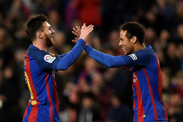 Lionel Messi (left) and Neymar formed part of one of the greatest forward lines in football history