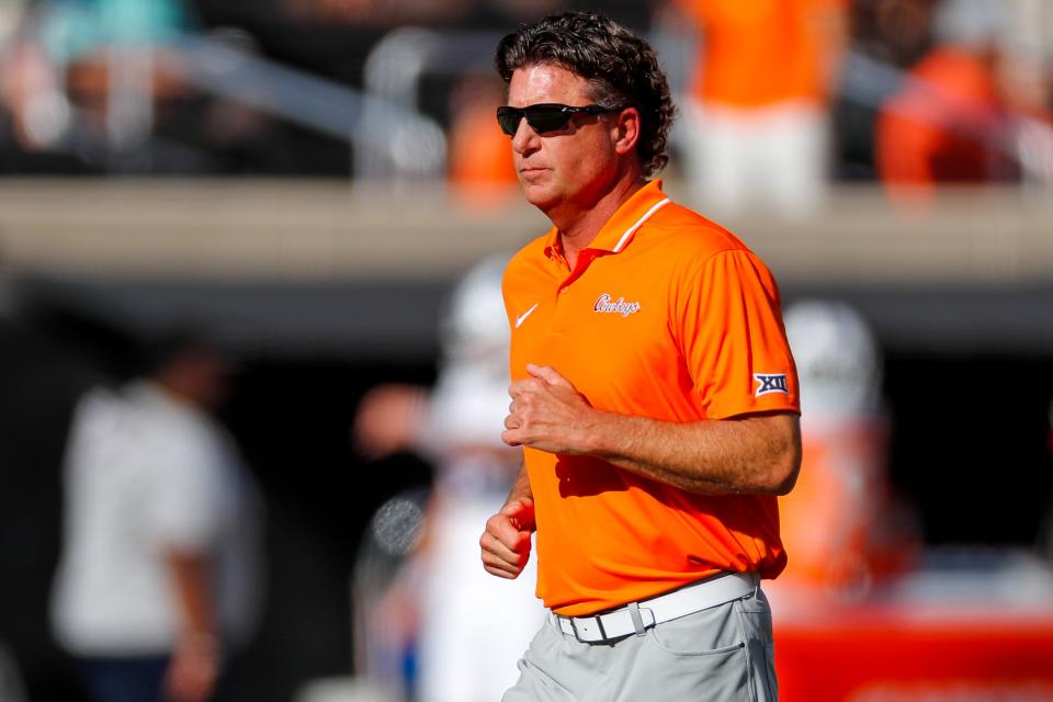 OSU coach Mike Gundy said OSU is fortunate enough to have three quarterbacks practicing well enough to play.