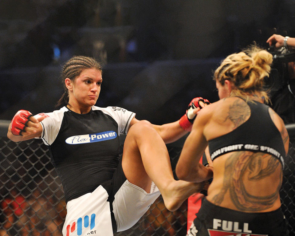 Carano — left in a Middleweight Championship fight in 2009 against Cris Cyborg — emerged as an MMA sensation, winning seven of her eight matches and prompting the media to take notice.