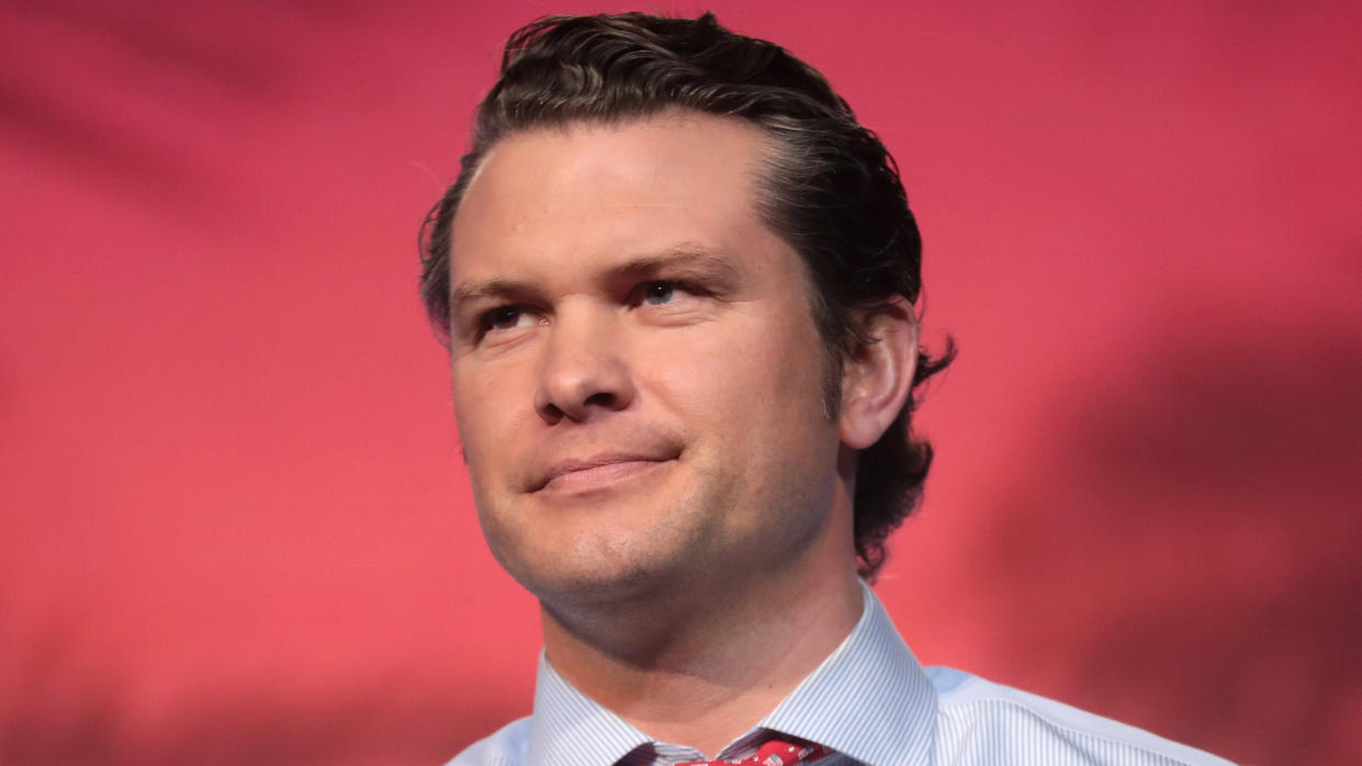  Fox News pundit Pete Hegseth at an event in West Palm Beach, Florida. 