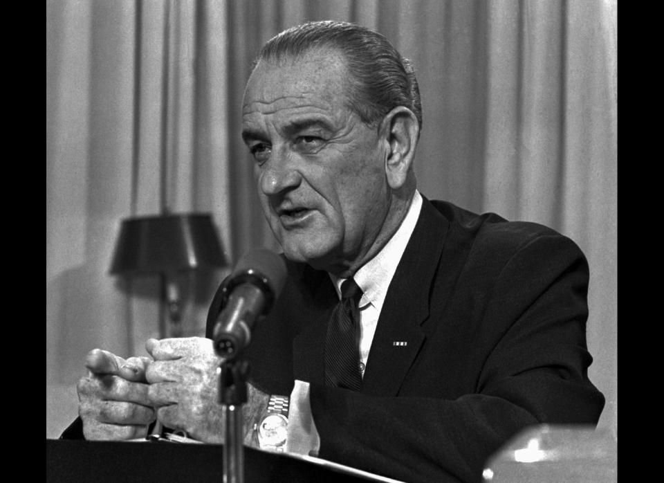 Lyndon Johnson introduced his domestic agenda that sought to eliminate racial injustice and poverty in his 1965 State of the Union speech: "The Great Society asks not how much, but how good; not only how to create wealth but how to use it; not only how fast we are going, but where we are headed." 