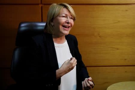 Venezuela's dismissed chief prosecutor Luisa Ortega Diaz speaks during an interview with Reuters in Caracas, Venezuela August 10, 2017. REUTERS/Carlos Garcia Rawlins