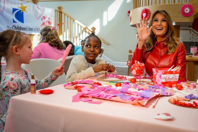 <p>Melania Trump au Children's Inn, à Bethesda, le 14 février 2020.</p>