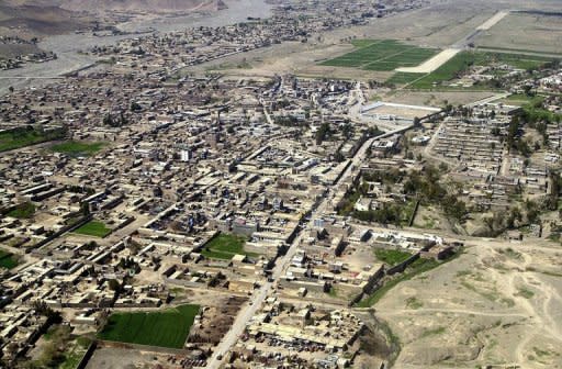 This file photo shows an aerial view of Miranshah, the main town in North Waziristan, pictured in 2006. A US drone attack early Saturday has killed at least four militants near Miranshah, according to security officials