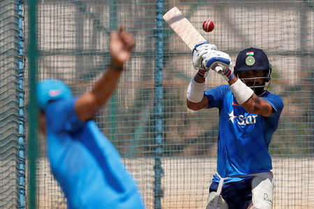 Cricket - India v Australia - India team practice session - M Chinnaswamy Stadium, Bengaluru, India - 03/03/17 - India's captain Virat Kohli bats in the nets. REUTERS/Danish Siddiqui