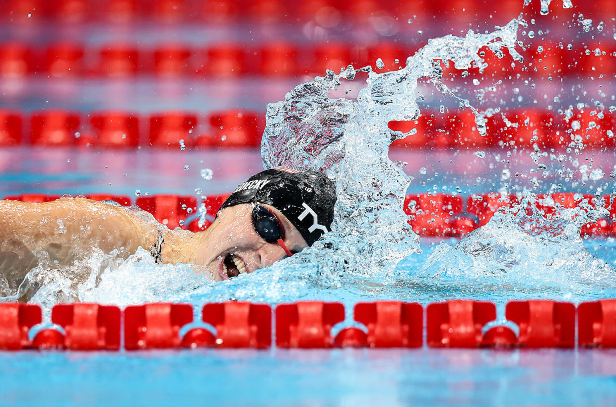 Katie Ledecky competes in the Women's 800m Freestyle Final (Tom Pennington / Getty Images file)