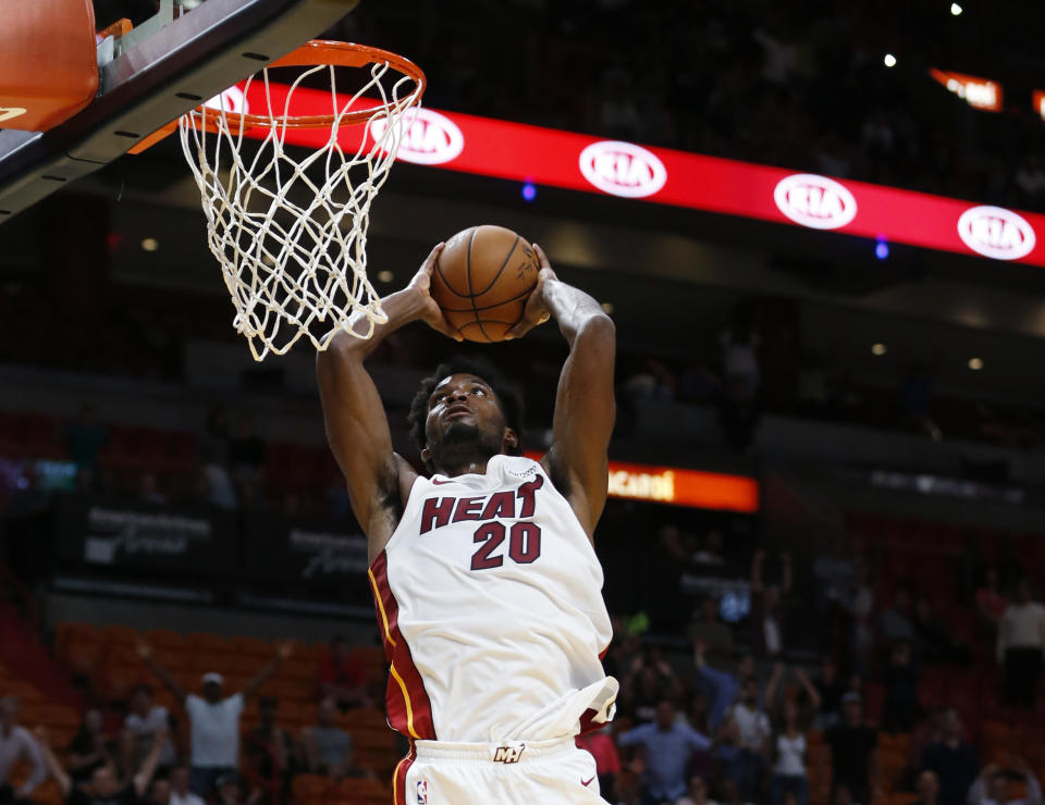 Justise Winslow hopes to take a big leap forward for the Heat this season. (AP)