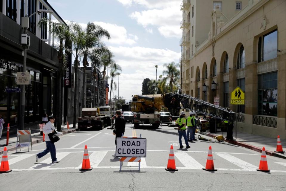 The streets surrounding the Dolby Theater will be closed off with heavy security on Sunday. Ruaridh Connellan for NY Post