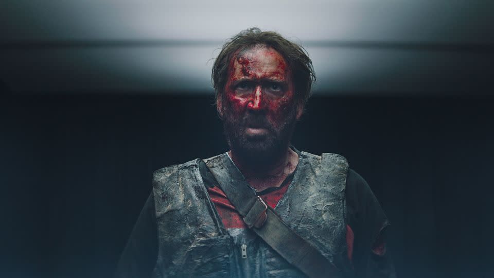 Cage spends most of "Mandy" covered in blood, but it's still one of his finest, most committed performances. - RLJE Films/Everett Collection