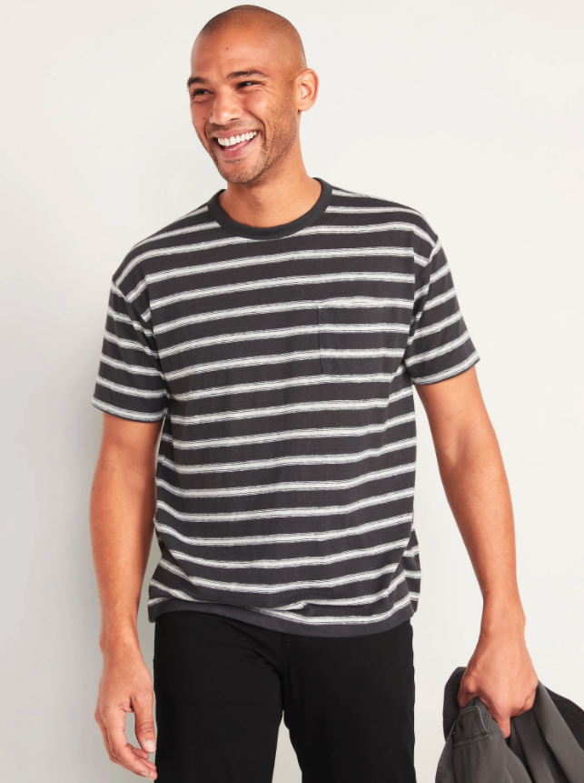 Vintage Striped Lightweight Linen-Blend Pocket Tee. Image via Old Navy.