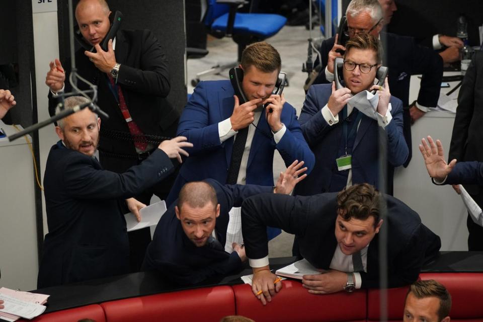 Traders in the Ring at the London Metal Exchange (Yui Mok/PA) (PA Wire)