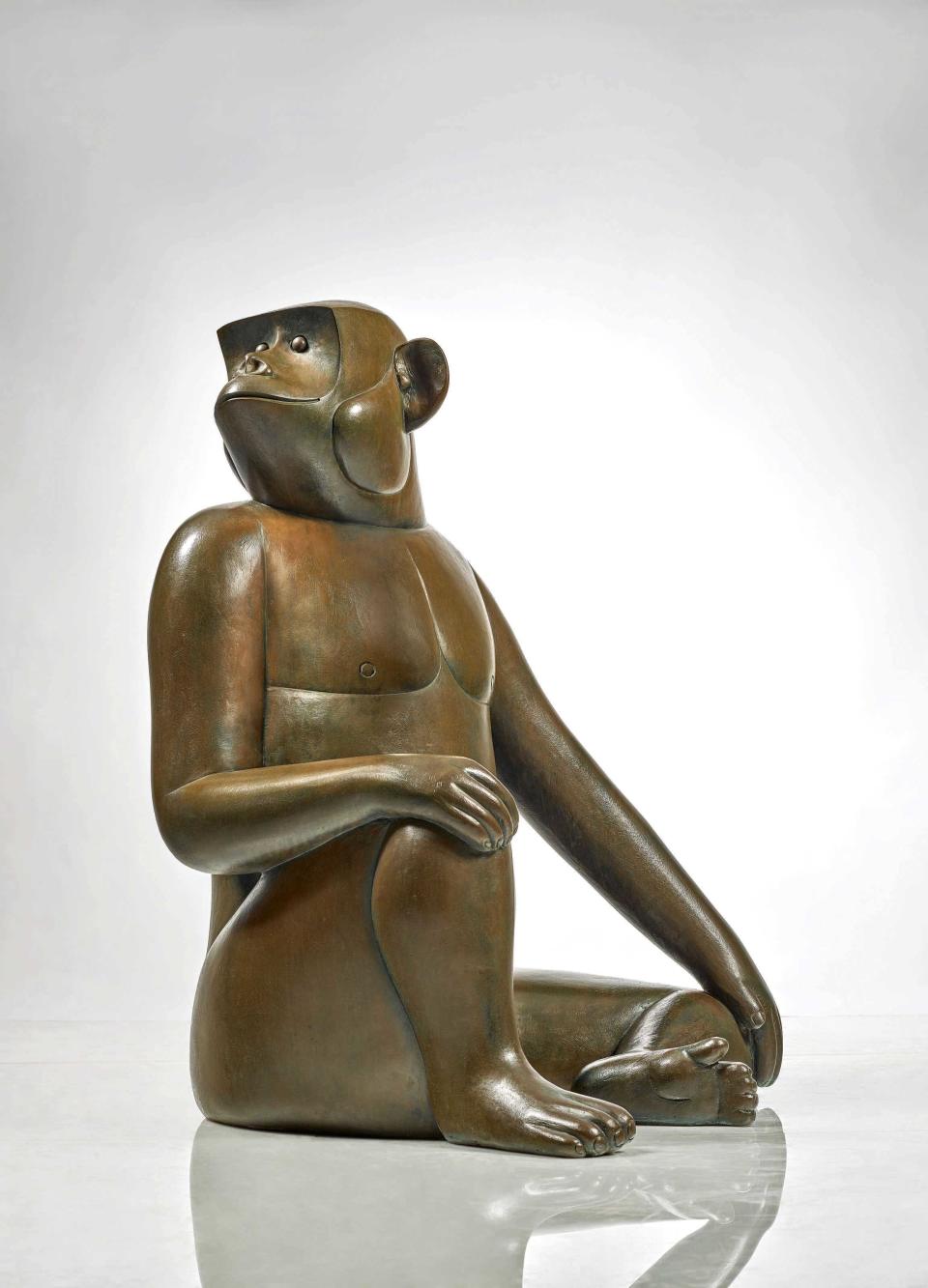 At Sotheby's, Claude Lalanne’s Singe Avisé (Grand), a monumental bronze monkey statue created in 2005, fetched $2.2 million—far exceeding its $1.5 million estimate.