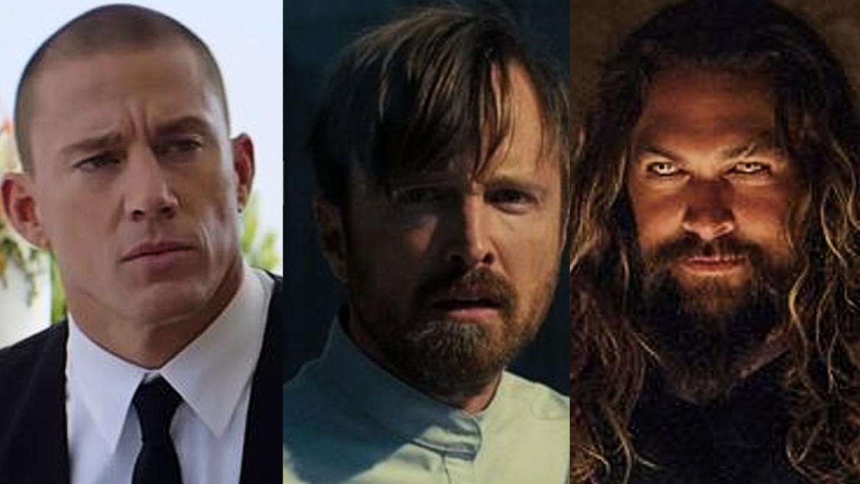  Channing Tatum in Magic Mike's Last Stand, Aaron Paul on HBO's Westworld, and Jason Momoa in Aquaman and the Lost Kingdom. 