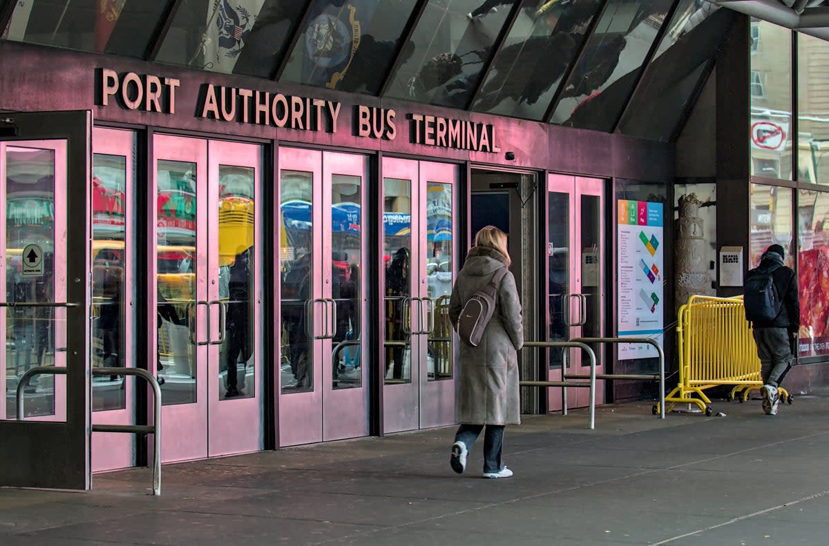 A commuter was stabbed nine times while waiting for a bus at the New York City Port Authority Bus Terminal (Getty Images)