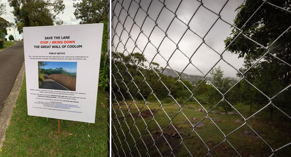 Opponents of the development have dubbed the fence 'The Great Wall of Coolum'. Source: Supplied
