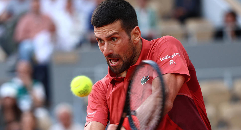 Seen here, Novak Djokovic at the French Open. 