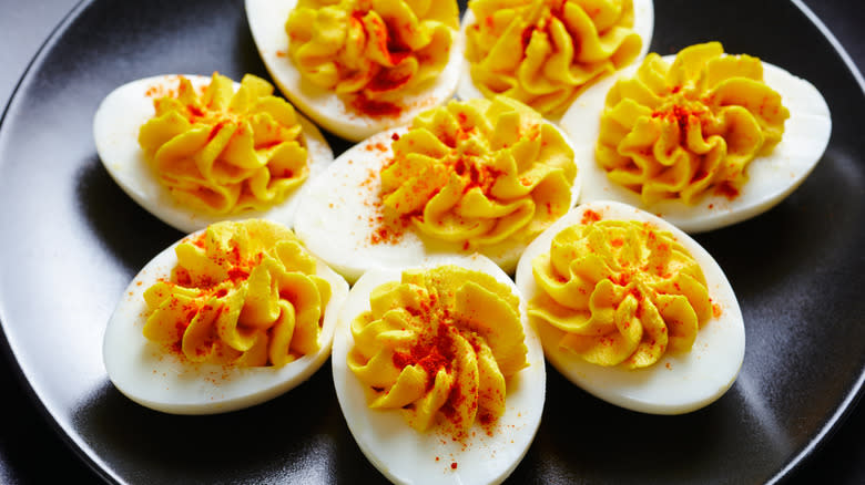 deviled eggs on plate