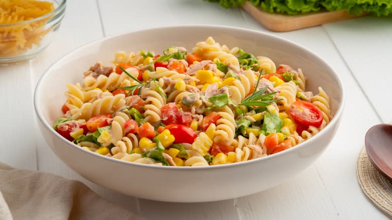 Bowl of pasta salad