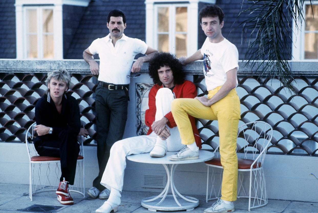 Queen the rock band Freddie Mercury, Brian May, Roger Taylor, John Deacon seen here in New Orleans, USA, where they are rehearsing for their forthcoming tour of South America. 21st September 1981.  (Photo by Gavin Kent/Mirrorpix/Getty Images)