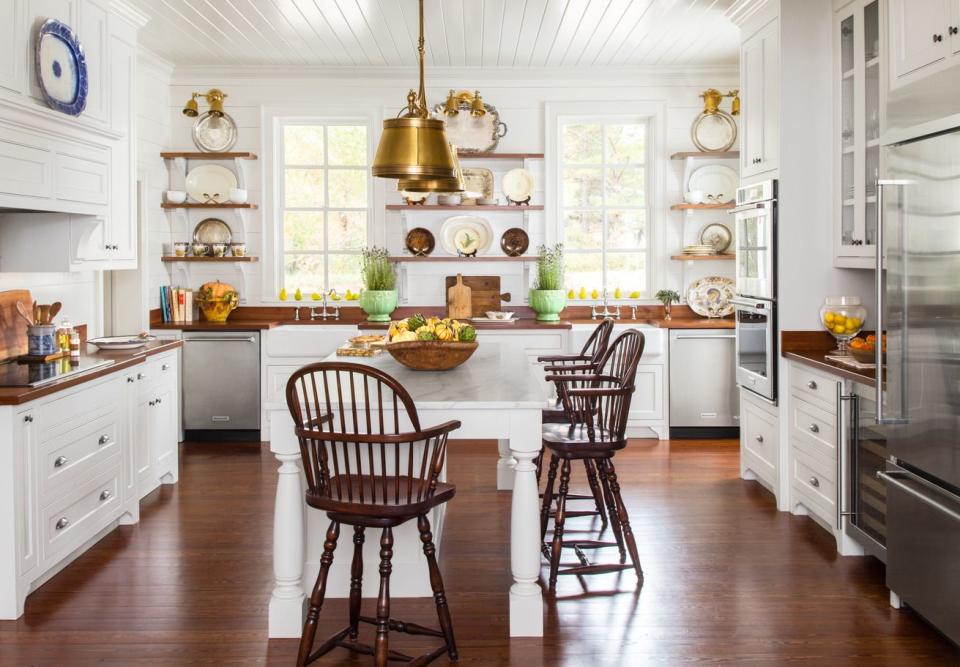 rancher home transformed by georgia designer james farmer homeowners david bowen and melissa bowen kitchen