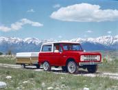 <p>By the mid-1960s, four-wheeling was a serious hobby and the Ford Bronco was designed for it. It was youthful and fun—just like the Mustang. And, like Ford's pony car, it was available with V-8 power, a rarity among small 4x4s. But the Bronco's real advance was in its front suspension. Ford's coil-sprung, solid-axle design was smooth-riding and more sophisticated than the competition. The refined and roomy cabin was more modern, too. Broncos were available as roadsters, half-cab pickups, and a wagon with a removable hardtop.</p>