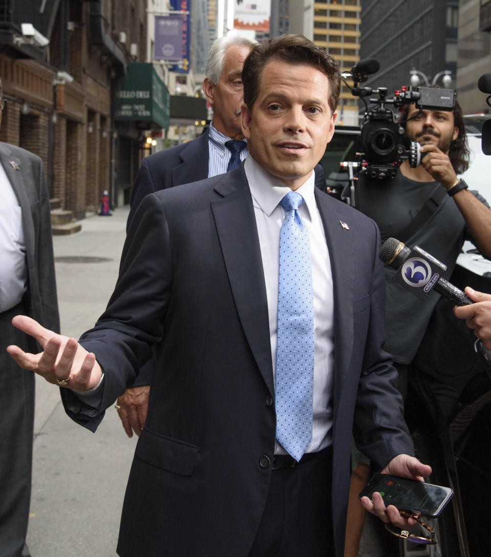 Photo by: SBN/STAR MAX/IPx 2019 8/12/19 Anthony Scarammucci announced today that he will no longer support Trump's Reelection. STAR MAX File Photo: 8/14/17 Anthony Scaramucci is seen in New York CIty.