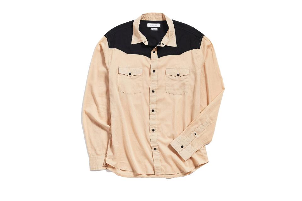 UO colorblock button-down western shirt