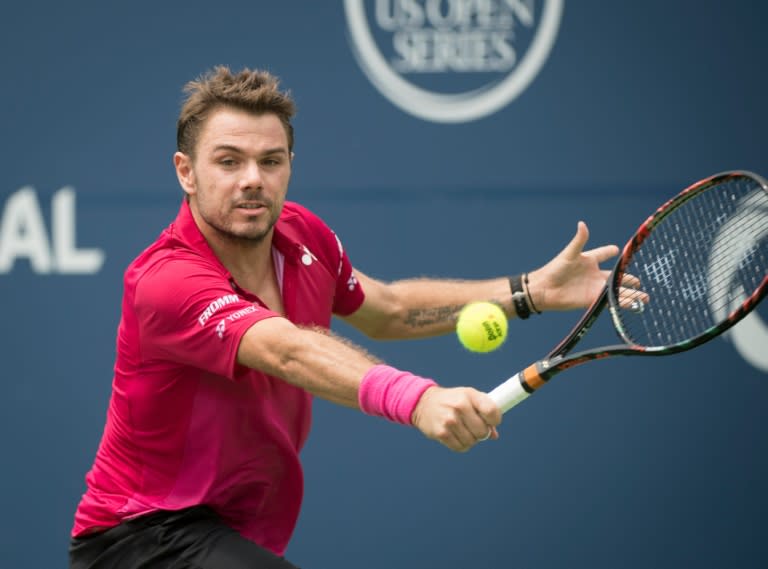 Stan Wawrinka of Switzerland competes against Kevin Anderson of South Africa during quarterfinal action at the Rogers Cup in Toronto, Canada, on July 29, 2016