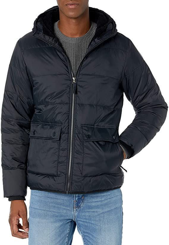 Water-Resistant Sherpa-Lined Puffer Jacket
