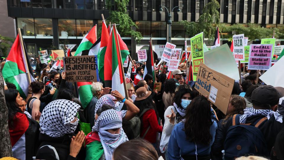 Palestinians-Israeli protests Times Square