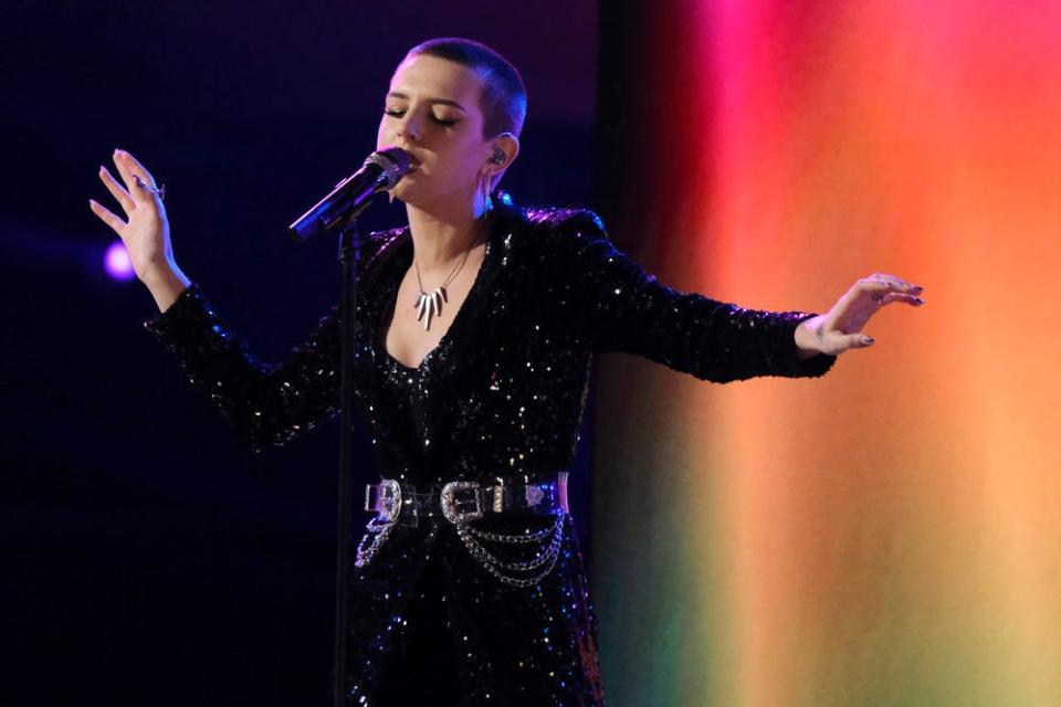 Ryleigh Plank sings Fleetwood Mac's "Rhiannon" for Dedication Week on "The Voice." She dedicated the Nov. 15 performance to her sister, Rhiannon Plank."