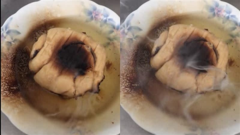 網友用微波爐加熱包子，差點把整個爐子炸掉。（圖／翻攝自「爆怨公社」臉書）