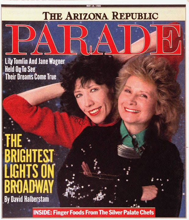 <p>Partners in work and life, funnywoman Tomlin and writer Wagner were the stars of Broadway in 1986 with their show <em>The Search for Signs of Intelligent Life in the Universe</em>. The duo had paid their dues as struggling actors for years, with Wagner transitioning to writing songs and stories that came to the attention of Tomlin. It all paid off with the one-woman show co-written by Tomlin and Wagner that won Tomlin a Tony for Lead Actress in a Play. Together more than 50 years, Wagner and Tomlin were married in 2013.</p>