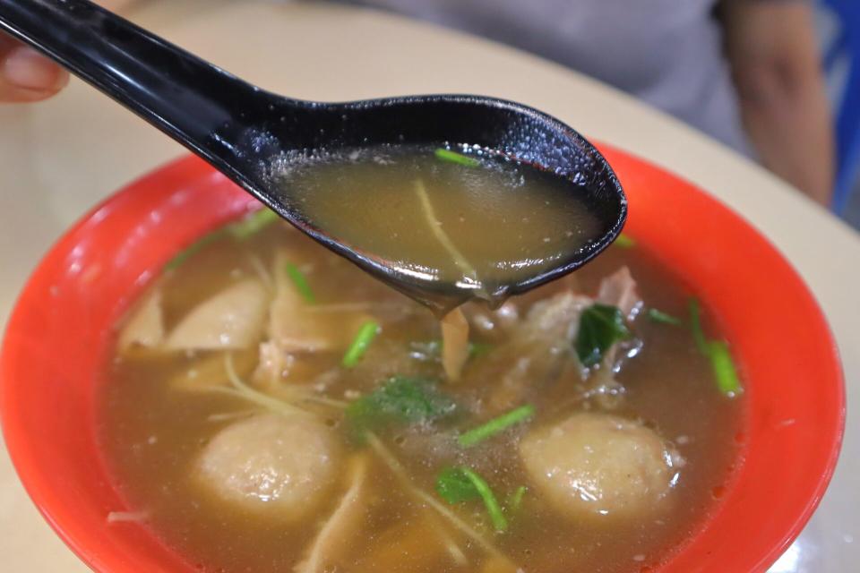lao wu ji mutton soup - soup closeup