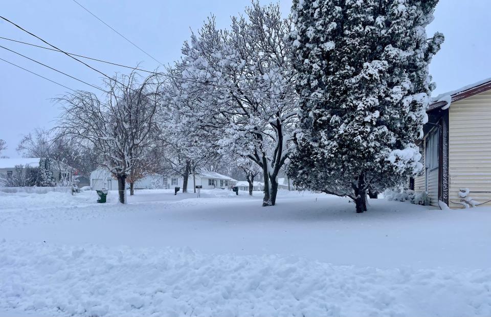 The City of Boone has tallied one of the highest snow totals in the state, having received 10.2 inches by Tuesday morning, according to the National Weather Service. These images were taken in west Boone near the county courthouse.