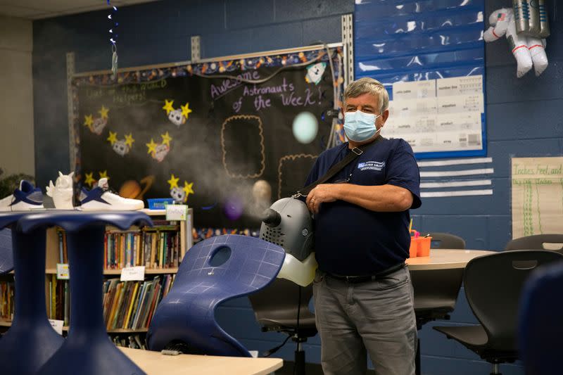 Schools are routinely sanitized as students return to school in Michigan