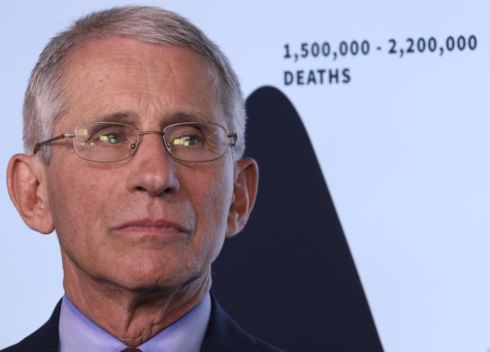 Dr. Anthony Fauci, director of the National Institute of Allergy and Infectious Diseases, said social distancing seems to be working during the COVID-19 pandemic.