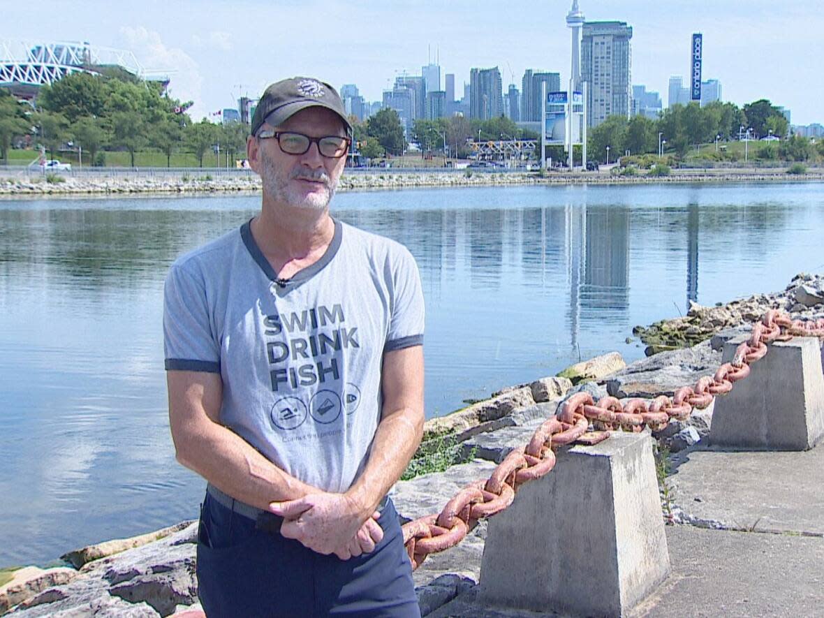 Mark Mattson, president of Swim Drink Fish, says the city's outdated sewer overflow system is discharging sewage directly into Lake Ontario after large storms.  (Tina Mackenzie/CBC - image credit)